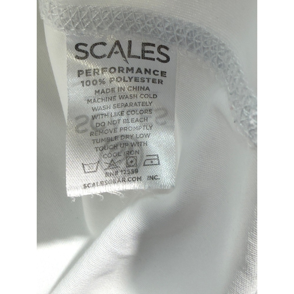 Scales Gear Men's Silver King Performance Fishing Shirt Large White SPF 50 - Picture 7 of 10
